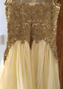 Elegant Gold &amp; Cream Gown