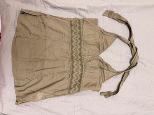 Boho Halter Neck Top with Lace Trim