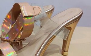 Golden Strep Heels