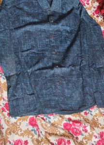 Men's Blue Printed Casual Shirt