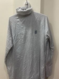 Grey Turtleneck Long Sleeve Shirt