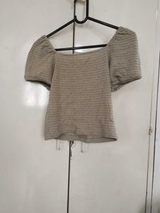 Puff Sleeve Square Neck Top