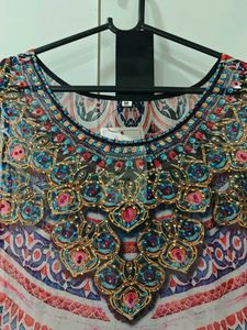 Bohemian Sheer Print Sleeveless Dress