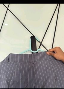 Striped High Waist Palazzo Pants with Belt