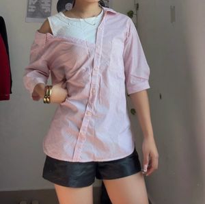 Pink Striped Button-Down Shirt