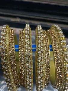 Exquisite Pearl & Stone Bangles