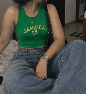 Green Jamaica Graphic Tank Top