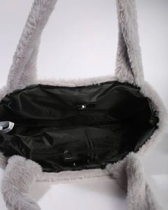 Grey Faux Fur Handbag