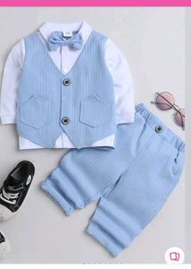 Baby Boy Formal Blue Pinstripe Suit Set