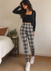 Forever 21 Plaid High-Waisted Pants