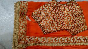 Orange Saree with Blouse