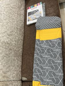 lux bed sheet king size in yellow and black colour
