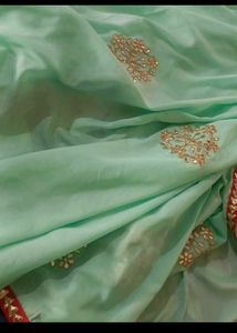 Elegant Red saree with Embellishments