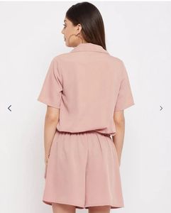 Women's Button-Up Short Jumpsuit