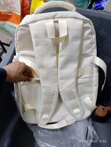 Stylish White Backpack with Clear Window