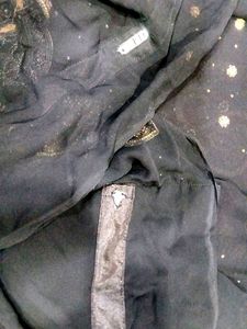 Ready too wear Black Embellished Saree