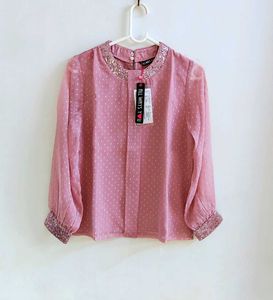 🩷 Rose Gold (Pink) Vintage Style Cuff Sleeves Top