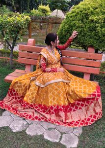 Beautiful Yellow &amp; Red Lehenga Choli