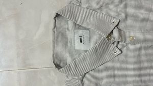 AMI Paris Striped Button-Up Shirt