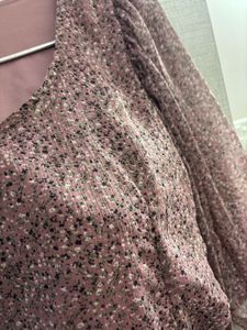 Sera Mauve Floral Chiffon Crop Top