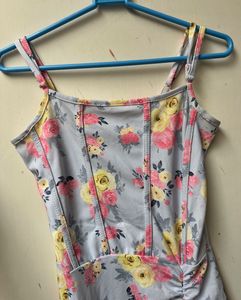 Floral Ruched Bodycon Maxi Dress 🌸