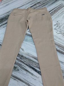 Beige Pull-On Pants