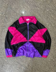 Retro Colorblock Windbreaker Jacket