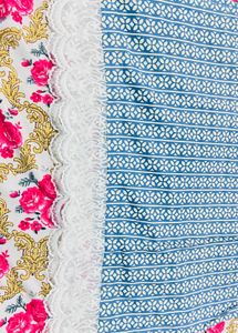 Blue &amp; White Printed Kurta Set