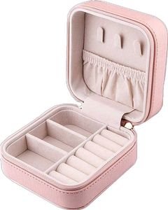 Pink Faux Leather Jewelry Organizer