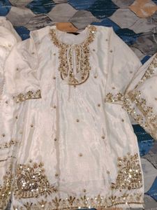 🤍Elegant White Lehenga kurta Set✨