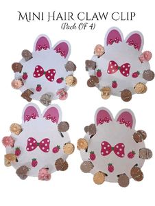Mini Hair Claw Clips - Set of 4