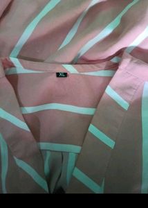 Pink Striped V-Neck Top