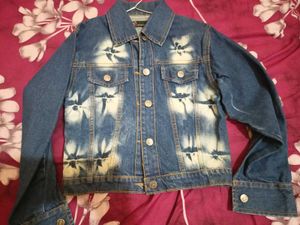 Stylish vintage Blue crop Denim Jacket