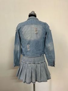 Light Blue Distressed Denim Jacket