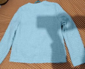 Elegant Light Blue Tweed Jacket