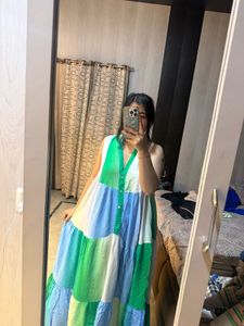Color Block Sleeveless Maxi Dress🦋