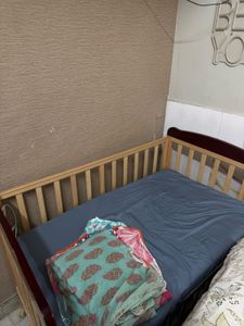 Baby Crib with Mattress and Bedding