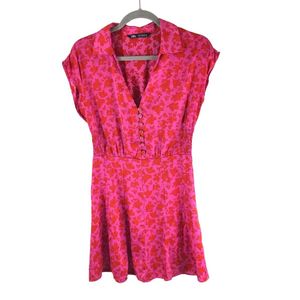Zara Pink Floral Mini Dress