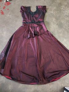 Elegant Burgundy Ethnic Gown