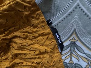 Mustard Yellow Eyelet Cami Top