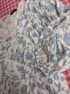 Boho Floral Print Tunic Top 🦋💙