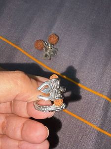 Lord Shiva Rudraksha Earrings with ring