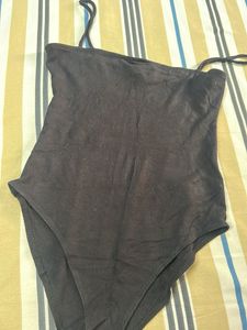 Black Spaghetti Strap Bodysuit