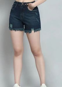 Stylish Yellow Top &amp; Black Denim Shorts