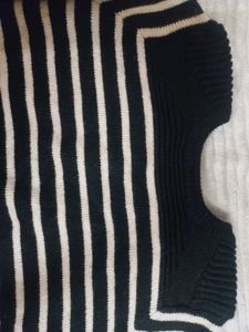 Striped Button Detail Sweater (too warm)