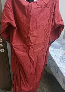 Maroon Embroidered Kurta