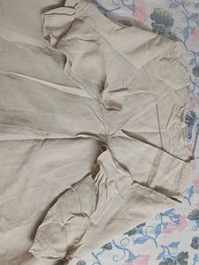 Beige V-Neck Kaftan Kurta