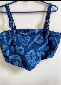 Corset Style Denim Top