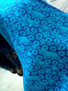 Patterned Blue Knit Sweater