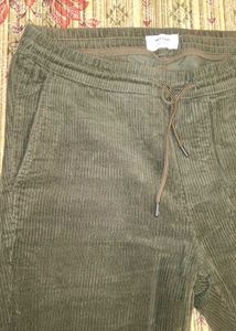 Olive Green Corduroy Joggers